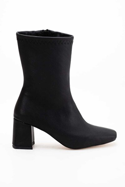 Pinhal Home Γυναικείες μπότες με μαύρες γόβες με τεντωμένο τακούνι