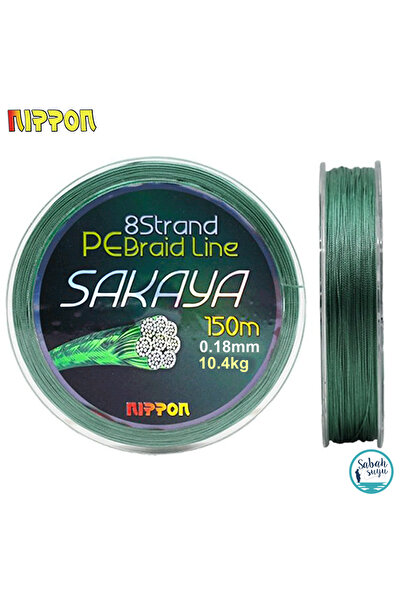NIPPON Sakaya 8X PE İp Misina K.Yeşil 150mt 0.18mm 10.4kg