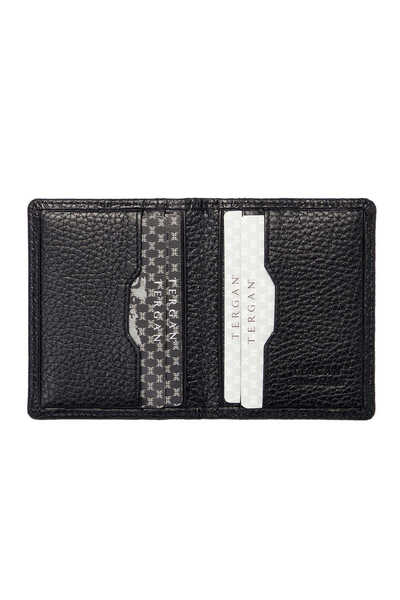Tergan Black Genuine Leather Unisex Credit Card Holder - S1Kk00001666-A41