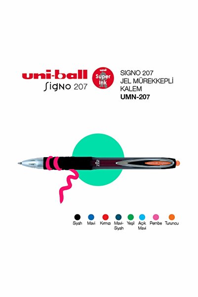 Uni -Ball Umn-207 (1.0) Siyah Jel Kalem