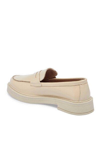 Tergan Ekru Hakiki Rugan Deri Kadın Loafer - K24S1AY67617-H4X