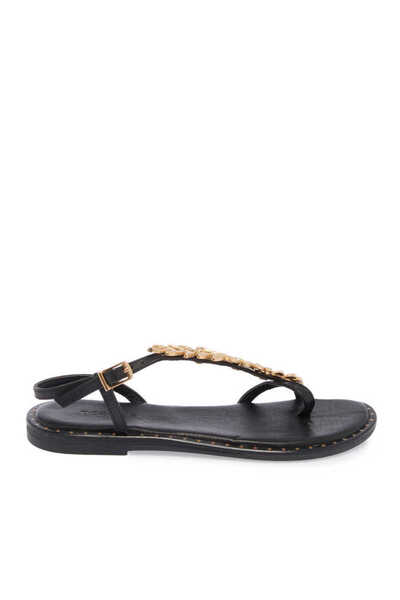 Tergan Siyah Hakiki Deri Kadın Sandalet - K24Y1SN67406-A23