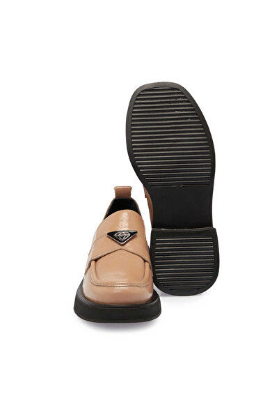 Tergan Nude Hakiki Rugan Deri Kadın Casual Ayakkabı - K24S1AY67506-M3G