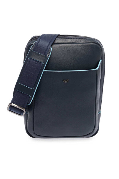 Tergan Lacivert Hakiki Deri Erkek Çapraz Askılı Çanta - S1AC00021493-I91