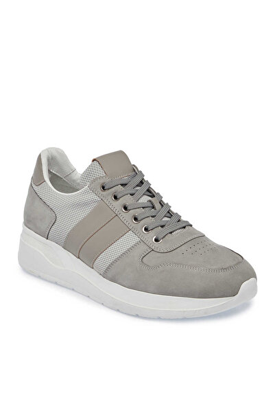 Tergan Gri Deri-Tekstil Erkek Sneaker - E24I1AY56869-A40
