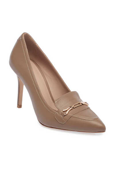 Tergan Vizon Hakiki Deri Kadın Stiletto - K24I1AY67465-A44