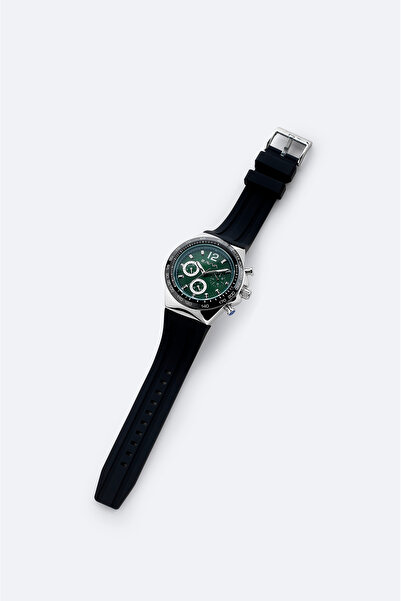 Avva Men's Black Gift Boxed Silicone Cord Wrist Watch B009031