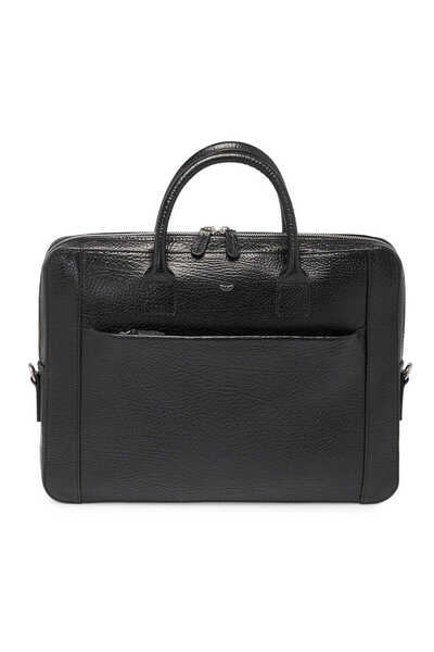 Tergan Siyah Hakiki Deri Erkek Evrak Çantası - S1EV00021483-P2Y