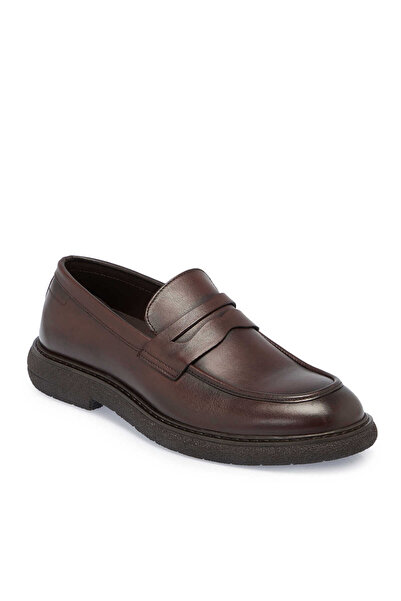 Tergan Kahve Hakiki Deri Erkek Casual Ayakkabı - E24S1AY57074-A24