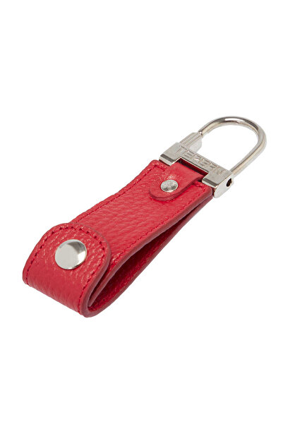 Tergan Kırmızı Hakiki Deri Unisex Anahtarlık - S1AN00000267-B68