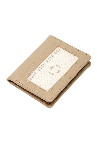 Tergan Bej Hakiki Deri Unisex Kredi Kartlık - S1KK00001666-V4A