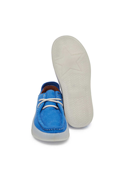 Tergan Mavi Hakiki Nubuk Deri Kadın Loafer - K24I1AY67501-K25