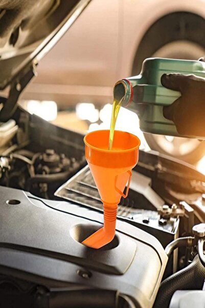 MasterCar Filtreli Turuncu Huni Jenaratör Benzin Ve Yağ Dolum Hunisi Oto Yakıt Takviye Hunisi