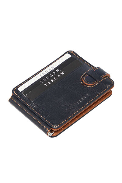 Tergan Lacivert Hakiki Deri Unisex Kredi Kartlık - S1KK00001637-F3U