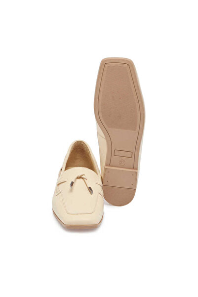 Tergan Bej Hakiki Deri Kadın Loafer - K24I1AY67450-A25