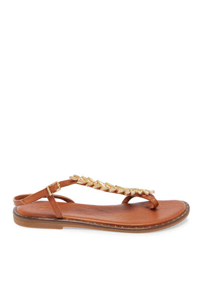 Tergan Taba Hakiki Deri Kadın Sandalet - K24Y1SN67406-A29