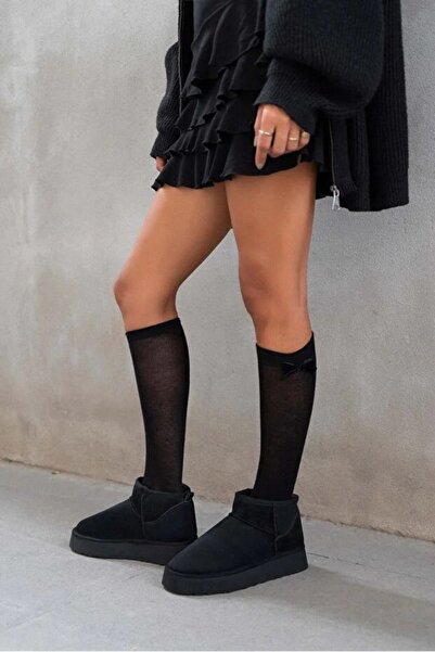 Ayakkabı Delisiyim Černé dámské boty Heribo bez krajky s vlněným vnitřkem a tlustou podrážkou