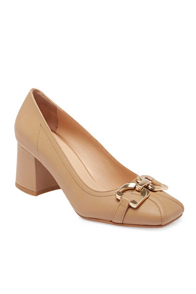 Tergan Nude Hakiki Deri Kadın Topuklu Ayakkabı - K24S1AY67603-Q9J