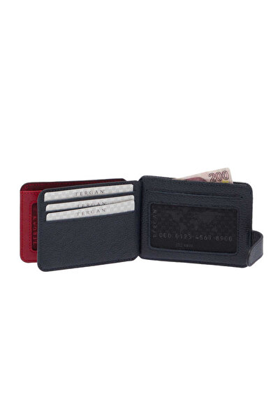 Tergan Navy Blue Genuine Leather Men's Wallet - S1Ce00001658-U7M