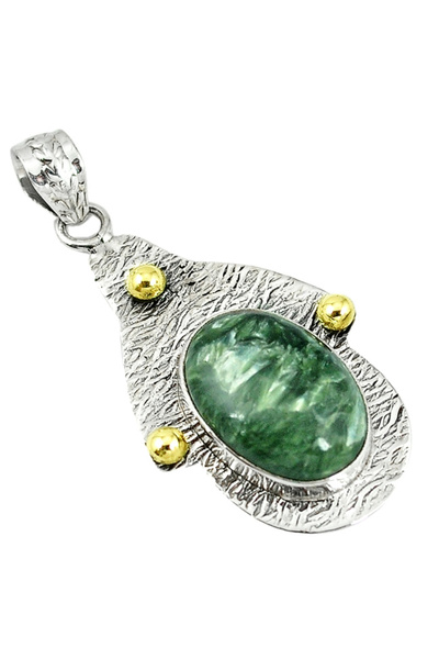 FashionBijoux 925 silver jewelry pendant with seraphinite