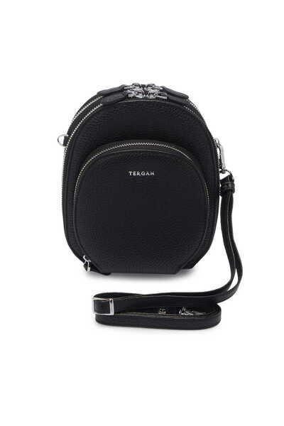 Tergan Siyah Hakiki Deri Kadın Çapraz Askılı Çanta - S25Y1BC80430-A41