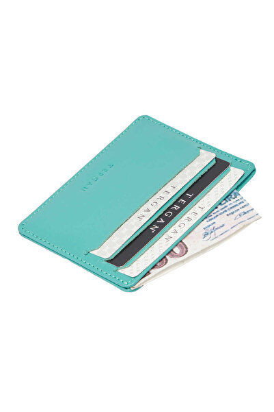 Tergan Turquoise Genuine Leather Unisex Credit Card Holder - S1Kk00001050-H2C