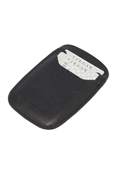 Tergan حامل بطاقات الائتمان للجنسين من الجلد الطبيعي باللون الأسود - S1KK0000...