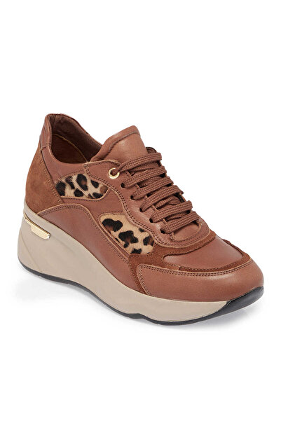 Tergan Taba Hakiki Deri Leopar Kadın Sneaker - K24S1AY67725-A29
