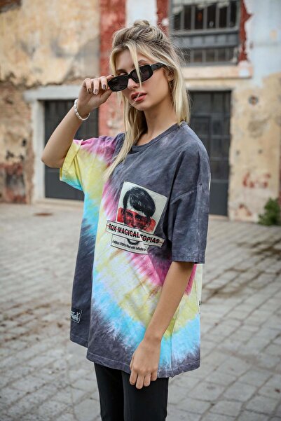 Rocqerx R-5209 Oversize Tie Dye T-shirt με Patch