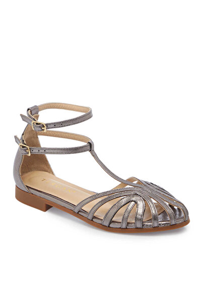 Tergan Platin Hakiki Deri Kadın Sandalet - K25Y1SN67789-M4Q