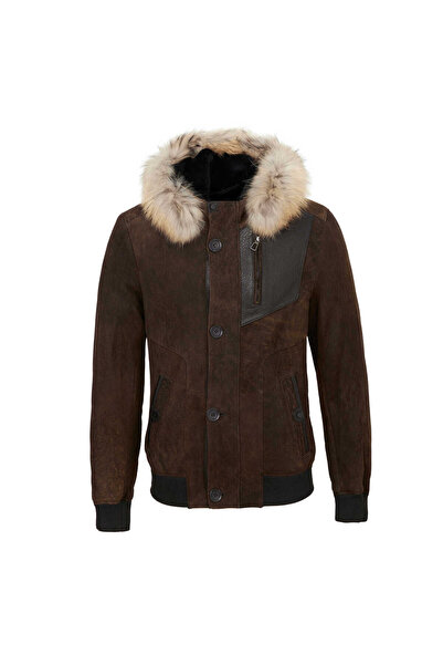 Tergan Kahve Hakiki Deri Erkek Hakiki Deri Mont - E24KKM310595-D38