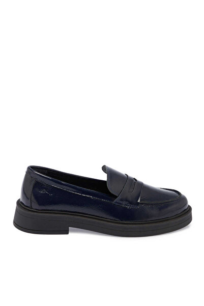 Tergan Lacivert Hakiki Rugan Deri Kadın Loafer - K24S1AY67617-C16