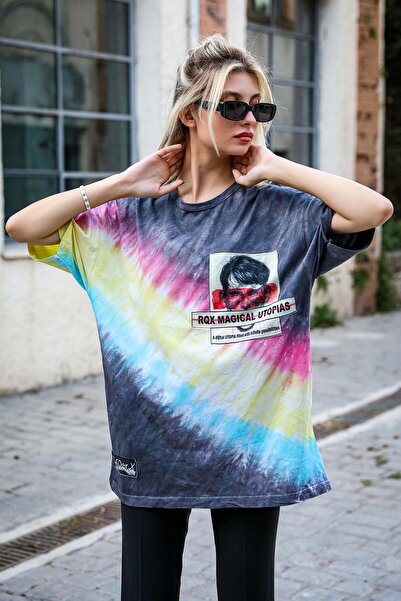 Rocqerx R-5209 Oversize Tie Dye T-shirt με Patch