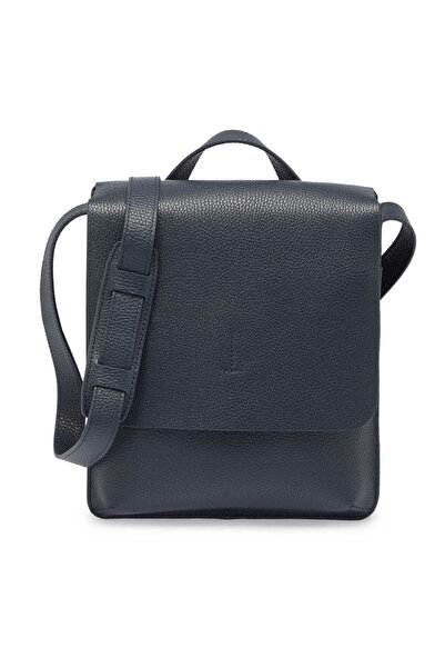 Tergan Lacivert Hakiki Deri Erkek Çapraz Askılı Çanta - S1AC00021521-A38