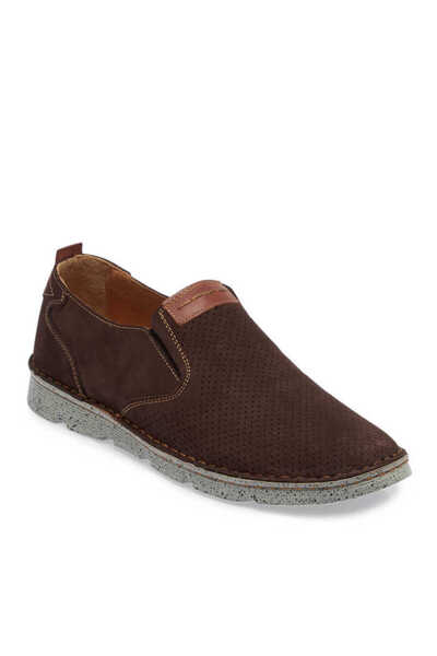 Tergan Kahve Hakiki Nubuk Deri Erkek Casual Ayakkabı - E24I1AY56774-A39