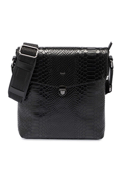 Tergan Siyah Hakiki Deri Erkek Çapraz Askılı Çanta - S1AC00021516-Z32