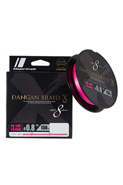MAJOR CRAFT Dangan Braid X 8X İp Misina PE 0.8 0.10mm 16lb/7.26kg 150mt Pembe
