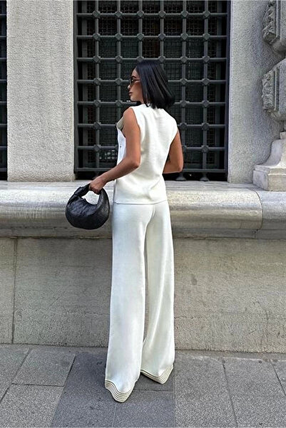 Lijuri Paulo Gold Buttoned Vest Pants Suit 9976