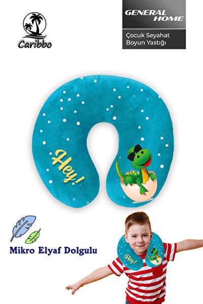 caribbo Mikro Elyaf Dolgulu Dn11 Dinazor Çocuk Boyun Yastıgı