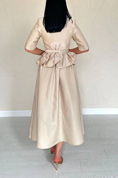 Asil Acar Home Σετ μπουφάν με βολάν με λεπτή ζώνη και φούστα με κορδόνι