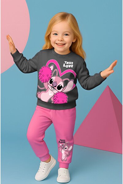 ÖRZİKİDS Seasonal Printed 2-String Girls Tracksuit Set 3-10 Years Old