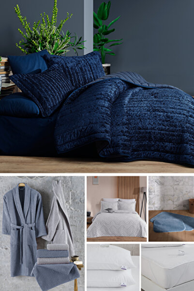 Elart Velvet Seçmeli Çeyiz Seti 20 Parça Lacivert