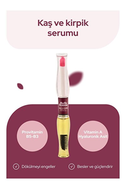 Belle Femme Kaş Kirpik Serum & Bakım Yağı Provitamin B5, B3, Vitamin A