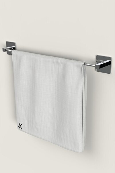 KARTEYA Yapışkanlı Gümüş Uzun Havluluk Pratik ve Şık Banyo Mutfak Havluluk