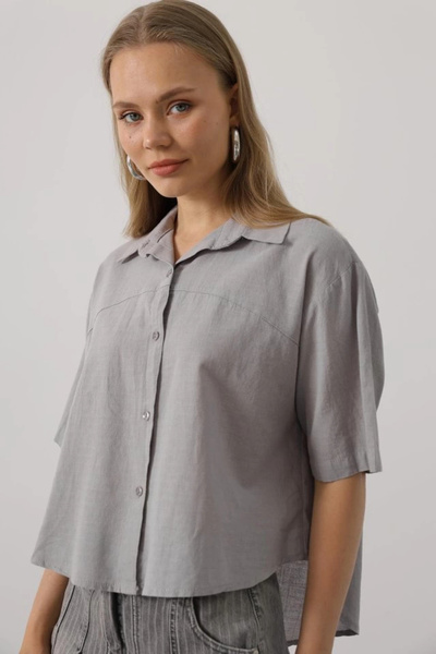 novafems Half Sleeve Shirt - Gray