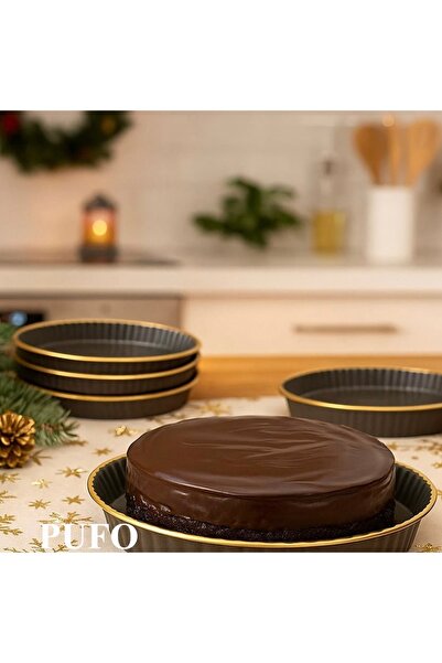 PUFO Set of 4 round trays Gentle for serving appetizers, sweets, candies, 15 cm, gray