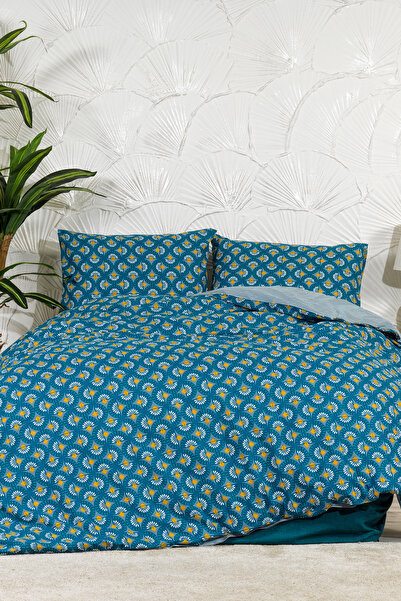 Elart Castor Duvet Cover Set Double Size (200X220 cm) Green