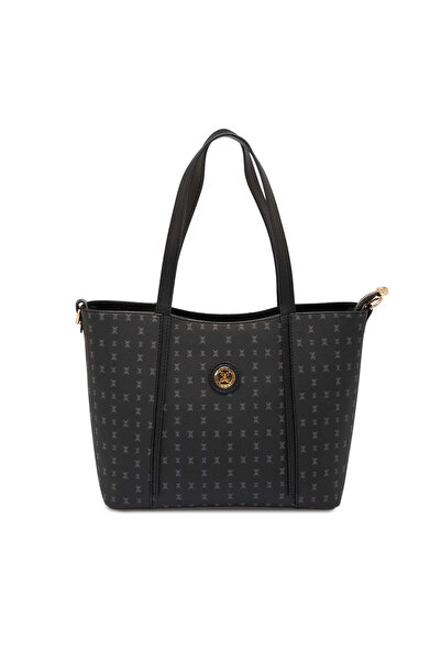 Tergan Siyah Print Kadın Omuz Çantası - S1WPR0000804-T0E