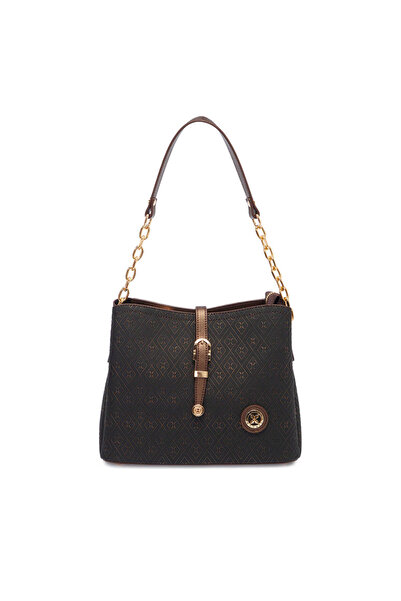 Tergan Bronz Print Kadın Omuz Çantası - S1WPR0000802-R7P