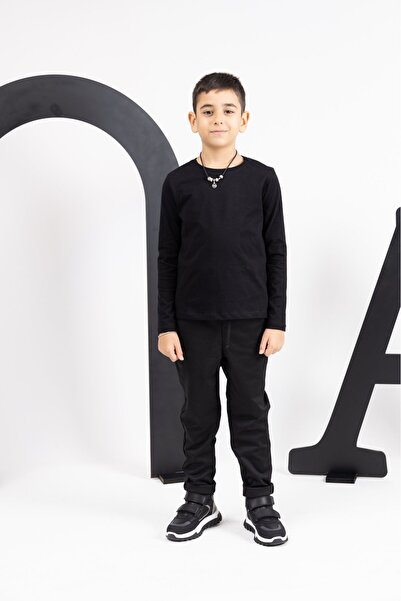 kids A more Under Çift Cırtlı Hakiki Deri Erkek Çocuk Bot Siyah